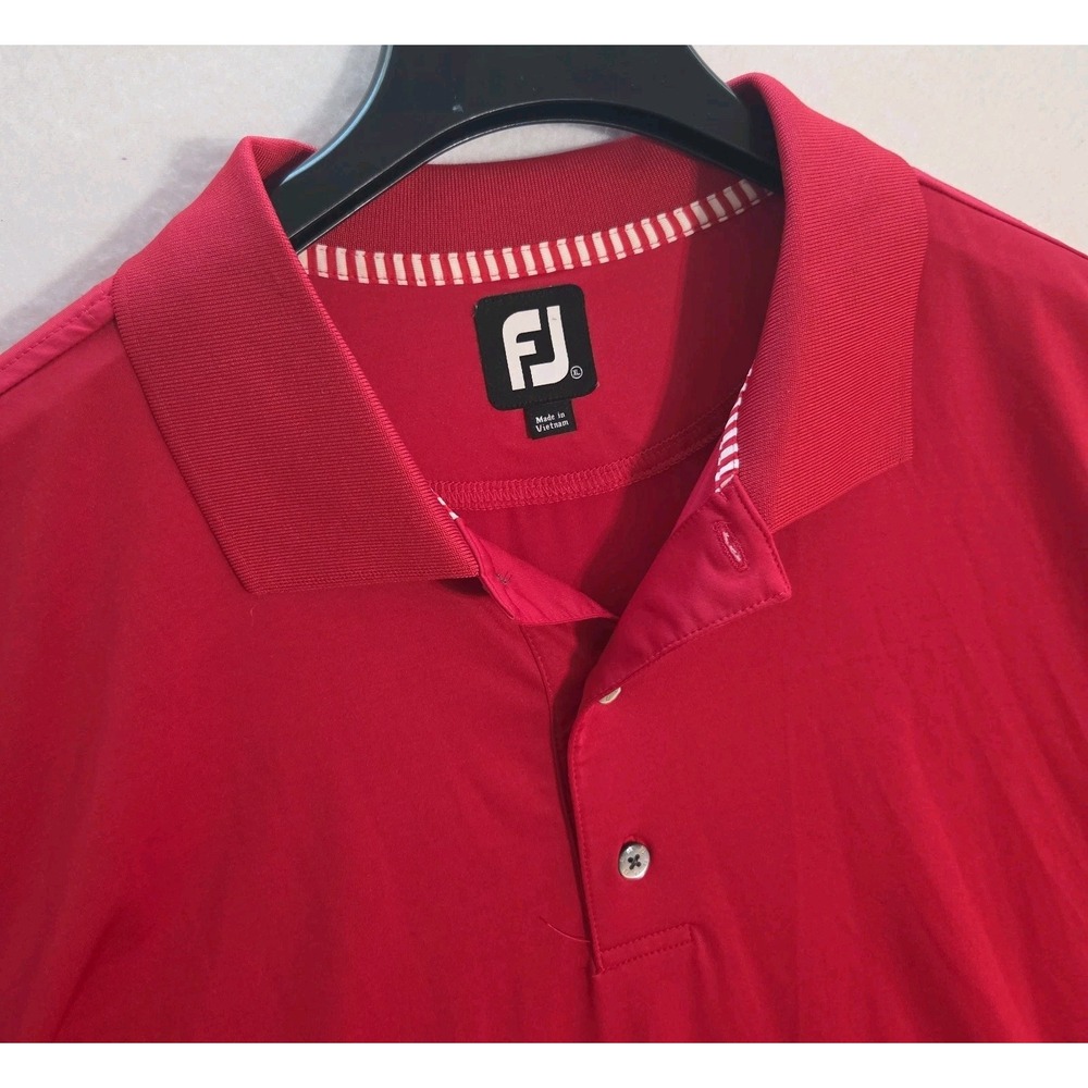 FootJoy Polo Shirt XL Red Golf Performance Lightweight Casual Classic Logo Mens